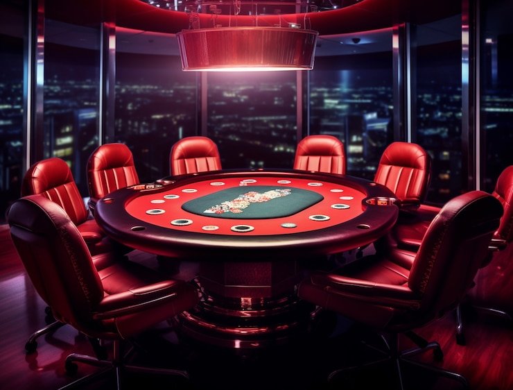 Tampilan studio live Sic Bo dengan shaker dadu dan tabel pembayaran di platform bandar togel77